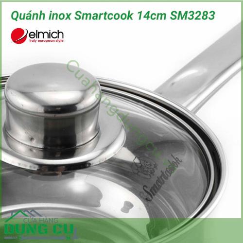 Quánh inox Smartcook 14cm SM3283 được làm từ inox 304, chống ăn mòn cao, không tác dụng với thức ăn, không thôi nhiễm, giải phóng các chất độc hại, tuyệt đối an toàn cho sức khỏe.