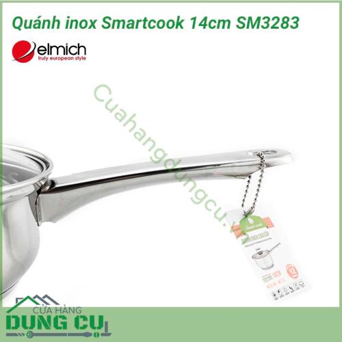 Quánh inox Smartcook 14cm SM3283 được làm từ inox 304, chống ăn mòn cao, không tác dụng với thức ăn, không thôi nhiễm, giải phóng các chất độc hại, tuyệt đối an toàn cho sức khỏe.