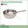 Chảo inox 304 Elmich Komplet 26cm EL3138 được làm từ inox 304, chống ăn mòn cao, không tác dụng với thức ăn, không thôi nhiễm, giải phóng các chất độc hại, đảm bảo an toàn cho sức khỏe người sử dụng.