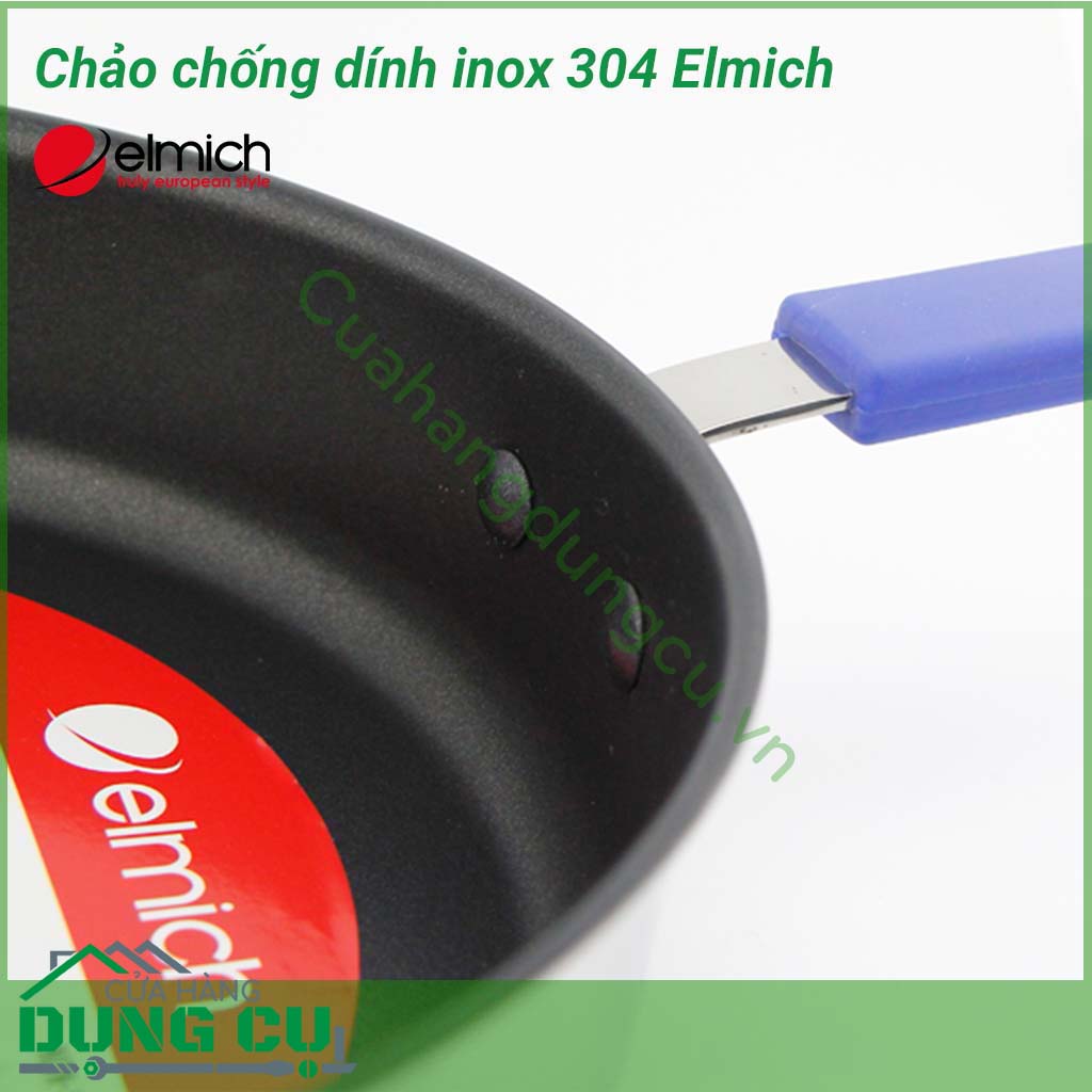 Chảo chống dính inox 304 Elmich 28cm EL3244 chống dính - đế từ cao cấp thuộc chất liệu inox thép không gỉ 304, an toàn thực phẩm khi chịu được nhiệt độ cao.  Chảo sử dụng được trên tất cả các loại bếp: bếp từ, bếp ga, bếp hồng ngoại,...
