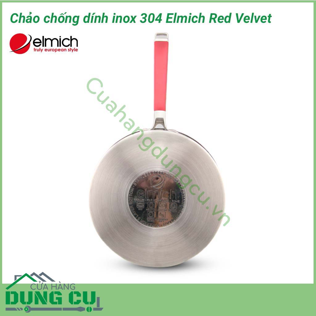Chảo chống dính inox 304 Elmich Red Velvet 26cm EL3251 được làm từ inox 304 có khả năng chịu nhiệt, truyền nhiệt nhanh và giữ nhiệt lâu, tiết kiệm tối đa nhiên liệu sử dụng, giữ nguyên được vitamin và khoáng chất trong các món xào rán.