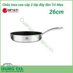 Chảo inox cao cấp 2 lớp đáy liền Tri-Max 26cm