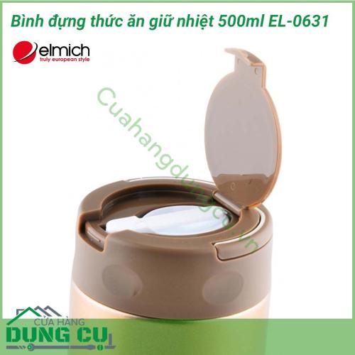 Bình đựng thức ăn giữ nhiệt 500ml EL-0631 thiết kế đơn giản, nhỏ gọn dễ dàng cất giữ trong tủ lạnh và mang theo bên mình .