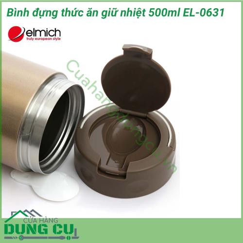 Bình đựng thức ăn giữ nhiệt 500ml EL-0631 thiết kế đơn giản, nhỏ gọn dễ dàng cất giữ trong tủ lạnh và mang theo bên mình .