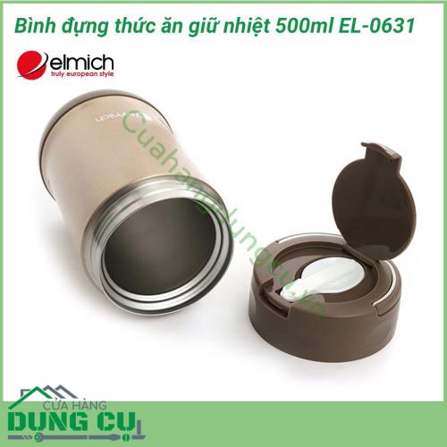 Bình đựng thức ăn giữ nhiệt 500ml EL-0631 thiết kế đơn giản, nhỏ gọn dễ dàng cất giữ trong tủ lạnh và mang theo bên mình .