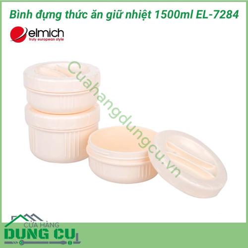 Bình đựng thức ăn giữ nhiệt 1500ml EL-7284 có khả năng giữ nhiệt cực tốt, giúp cho đồ ăn thức uống luôn thơm ngon, nóng sốt. Bình được làm từ chất liệu inox cao cấp, có độ bền cao và hợp vệ sinh, đảm bảo an toàn sức khỏe người dùng.