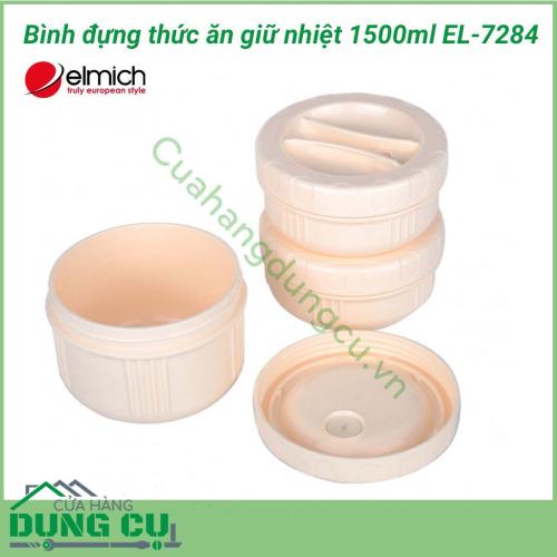 Bình đựng thức ăn giữ nhiệt 1500ml EL-7284 có khả năng giữ nhiệt cực tốt, giúp cho đồ ăn thức uống luôn thơm ngon, nóng sốt. Bình được làm từ chất liệu inox cao cấp, có độ bền cao và hợp vệ sinh, đảm bảo an toàn sức khỏe người dùng.