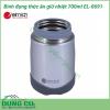 Bình đựng thức ăn giữ nhiệt 700ml EL-0691 được làm bằng thép không gỉ độ bền cao, sáng bóng và trơn nhẵn chống bám dính tốt, an toàn cho sức khỏe. Bình nhỏ gọn dễ mang theo khi di chuyển.