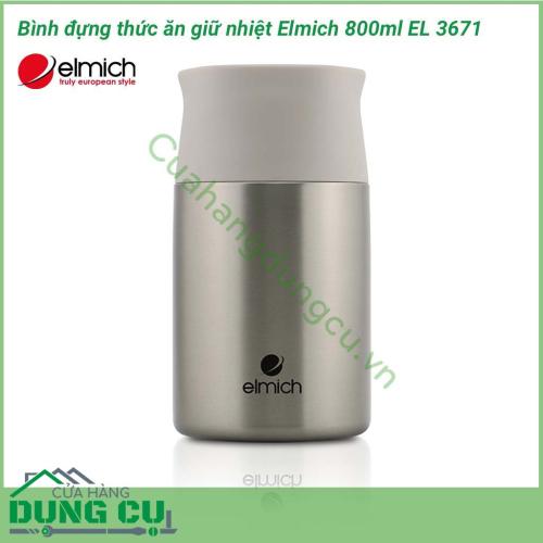 Bình đựng thức ăn giữ nhiệt Elmich 800ml EL 3671 là loại bình giữ nhiệt có dung tích 880ml, được làm từ chất liệu inox 304 cao cấp an toàn sức khỏe người tiêu dùng.