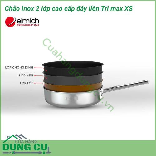 Chảo inox 2 lớp cao cấp đáy liền Tri max XS EL 3753 size 26cm sở hữu diện mạo sang trọng, chuẩn châu Âu với chất liệu inox sáng bóng bên ngoài bề mặt chảo. Chảo Trimax XS sử dụng để chiên, xào, áp chảo,.. vật dụng cần thiết cho căn bếp của bạn.