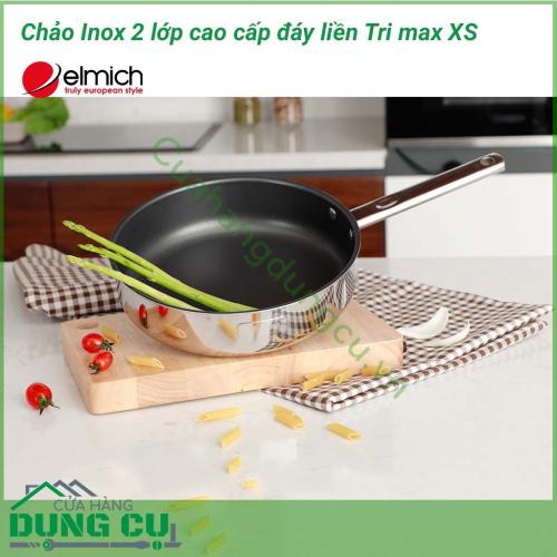 Chảo inox 2 lớp cao cấp đáy liền Tri max XS EL 3754 size 28cm là một vật dụng vô cùng cần thiết trong gia đình, dù sử dụng để chiên, xào, áp chảo... đều giúp món ăn ngon và hấp dẫn hơn rất nhiều.