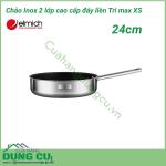 Chảo inox 2 lớp cao cấp đáy liền Tri max XS EL 3752 size 24cm