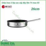 Chảo inox 2 lớp cao cấp đáy liền Tri max XS EL 3753 size 26cm