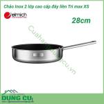 Chảo inox 2 lớp cao cấp đáy liền Tri max XS EL 3754 size 28cm