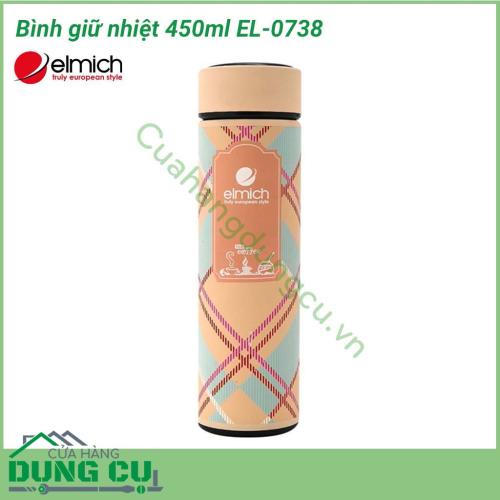 Phích giữ nhiệt 450ml EL-0738 có kiểu dáng trẻ trung, bắt mắt, cực kỳ gọn nhẹ, phù hợp với những người đi du lịch hay luôn mang theo bên mình.