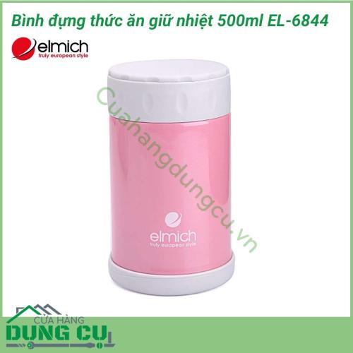 Bình đựng thức ăn giữ nhiệt 500ml EL-6844 với thể tích sử dụng 500ml, được làm hoàn toàn từ chất liệu inox an toàn sức khỏe người tiêu dùng. Kiểu dáng đơn giản và sang trọng, cực kỳ gọn nhẹ, phù hợp với những người đi lịch hay luôn mang theo bên mình.