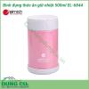 Bình đựng thức ăn giữ nhiệt 500ml EL-6844 với thể tích sử dụng 500ml, được làm hoàn toàn từ chất liệu inox an toàn sức khỏe người tiêu dùng. Kiểu dáng đơn giản và sang trọng, cực kỳ gọn nhẹ, phù hợp với những người đi lịch hay luôn mang theo bên mình.