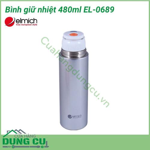 Bình giữ nhiệt 480ml EL-0689 có kiểu dáng đơn giản và sang trọng, cực kỳ gọn nhẹ, phù hợp với những người đi du lịch hay luôn mang theo bên mình.