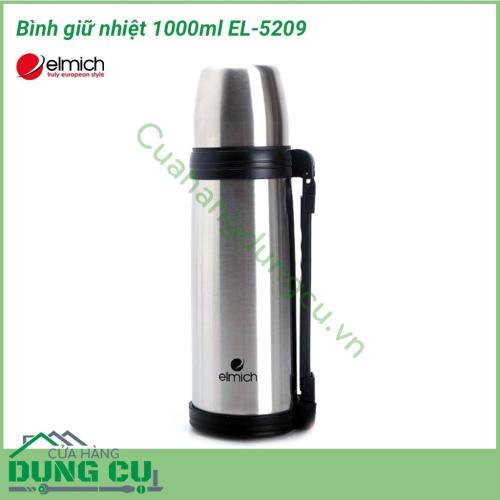 Phích giữ nhiệt 1000ml EL-5209 có phần vỏ và ruột được sản xuất bằng inox bền bỉ, chống biến dạng, gỉ sét; viên nắp bằng nhựa và silicone chất lượng, không phôi nhiễm chất độc hại, đảm bảo an toàn cho sức khỏe người sử dụng. 