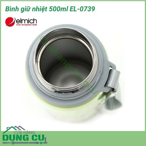 Bình giữ nhiệt 500ml EL-0739 kiểu dáng và màu sắc trẻ trung  bắt mắt, thiết kế tiện dụng với nắp bình có thể dùng làm ca uống nước, nhỏ gọn tiện lợi mang theo bên mình.