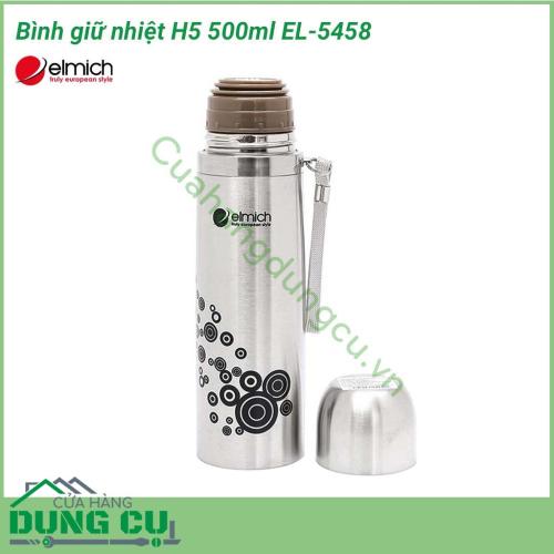 Bình giữ nhiệt H5 500ml EL-5458 sáng bóng chịu nhiệt cực tốt, không bị biến dạng hay mài mòn khi phải chứa nước nóng hay nước lạnh. Inox 304 còn chống hoen rỉ, không bị ăn mòn an toàn với người sử dụng