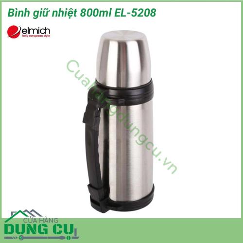 Phích giữ nhiệt 800ml EL-5208 có 3 lớp nên có thể giữ nhiệt nóng và lạnh trong nhiều giờ đồng hồ (giữ nóng/ấm từ 6 - 8 tiếng, giữ lạnh lên tới 24 tiếng để bạn có thể thưởng thức nước uống yêu thích mọi lúc, mọi nơi.