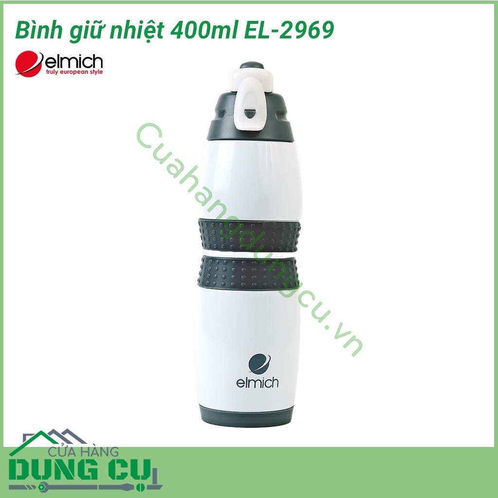 Bình giữ nhiệt 400ml EL-2969 được chế tạo bằng chất liệu cao cấp và phần gioăng bằng silicone giúp giữ hơi kín, đóng rất khít giúp bạn cất trữ cả nước nóng và lạnh thuận tiện hơn mà vẫn đảm bảo nhiệt độ nóng/ lạnh của nước được ổn định.