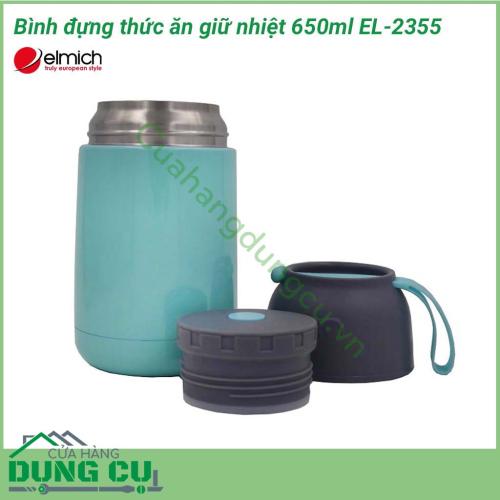 Bình đựng thức ăn giữ nhiệt 650ml EL-2355 được làm từ chất liệu cao cấp và inox 304 không gỉ. Các chất liệu này an toàn, không thôi nhiễm chất độc vào thực phẩm, đảm bảo sức khỏe cho người dùng.