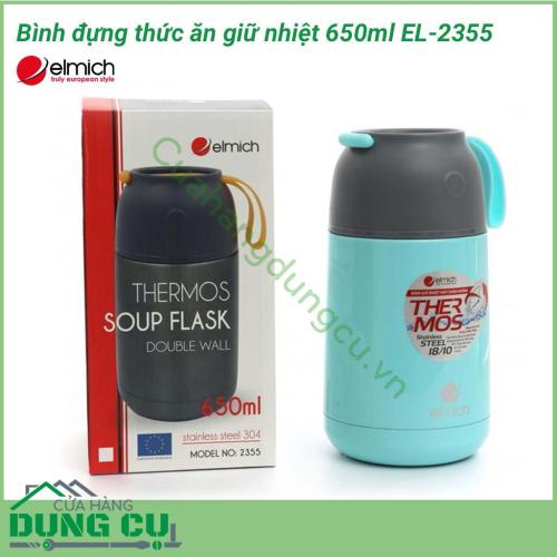 Bình đựng thức ăn giữ nhiệt 650ml EL-2355 được làm từ chất liệu cao cấp và inox 304 không gỉ. Các chất liệu này an toàn, không thôi nhiễm chất độc vào thực phẩm, đảm bảo sức khỏe cho người dùng.