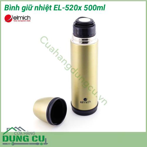 Bình giữ nhiệt EL-520x 500ml với khả năng giữ nhiệt lên đến 8 giờ, sẽ giúp cho các thức uống hay cả thực phẩm dạng lỏng mà bạn yêu thích luôn nóng sốt hay mát lạnh, sẵn sàng sử dụng vào bất khí khoảng thời gian nào trong ngày. 