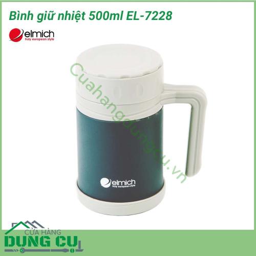 Bình giữ nhiệt 500ml EL-7228 có khả năng giữ nhiệt cực tốt, giúp cho đồ ăn thức uống luôn thơm ngon, nóng sốt. Bình được làm từ chất liệu inox cao cấp, có độ bền cao và hợp vệ sinh, đảm bảo an toàn sức khỏe người dùng. 