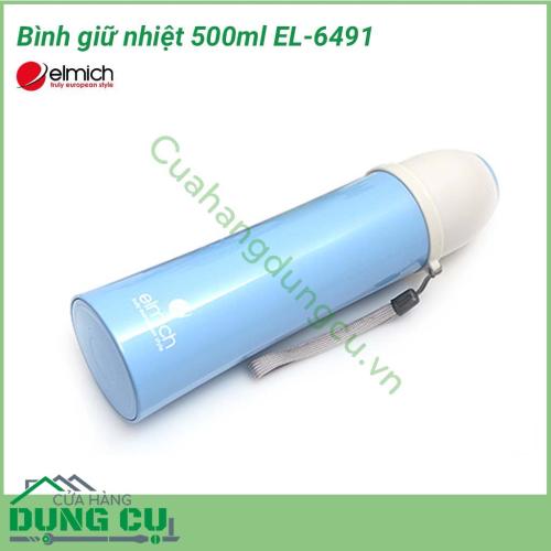 Phích giữ nhiệt 500ml EL-6491 có khả năng giữ nhiệt dài lâu lên đến 8 giờ với thiết kế cách nhiệt 3 lớp thông minh. Chất liệu inox của bình không chỉ bền mà còn an toàn cho sức khoẻ người dùng theo tiêu chuẩn nghiêm ngặt của Châu Âu.