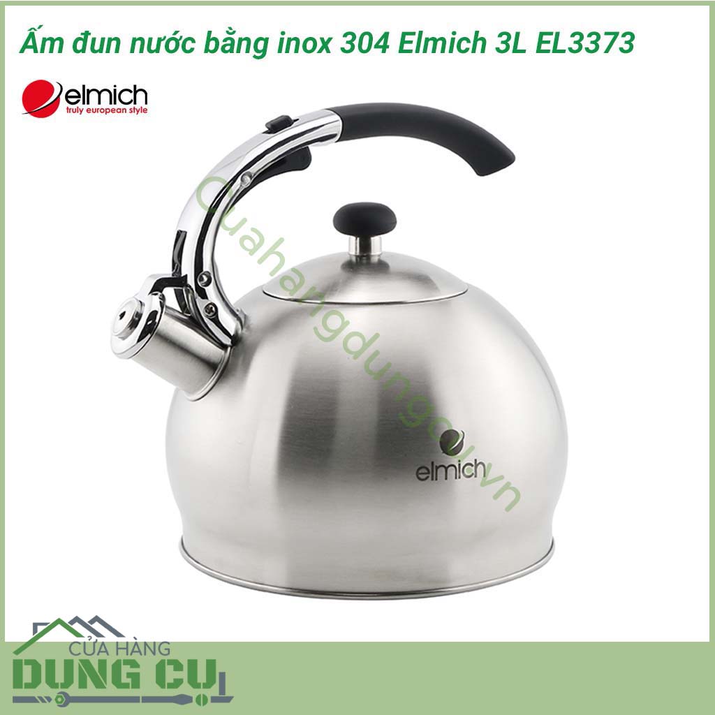 Ấm đun nước bằng inox 304 Elmich 3L EL3373 được làm bằng Inox 304, tuyệt đối an toàn cho sức khỏe người sử dụng và dễ dàng vệ sinh. Inox 304 giúp ấm có độ bóng cao, chỉ cần lau rửa qua cũng khiến ấm trông mới như đầu.