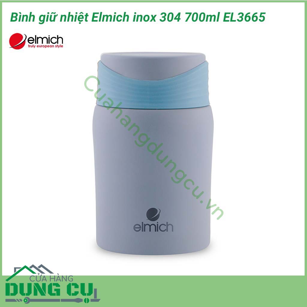 Bình giữ nhiệt Elmich inox 304 700ml EL3665 với lớp trong cùng được làm từ inox 304, tuyệt đối an toàn khi tiếp xúc với thực phẩm, không chứa tạp chất, khó oxy hóa, không phản ứng với thực phẩm.