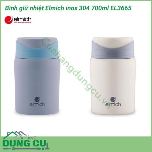 Bình giữ nhiệt Elmich inox 304 700ml EL3665 với lớp trong cùng được làm từ inox 304, tuyệt đối an toàn khi tiếp xúc với thực phẩm, không chứa tạp chất, khó oxy hóa, không phản ứng với thực phẩm.