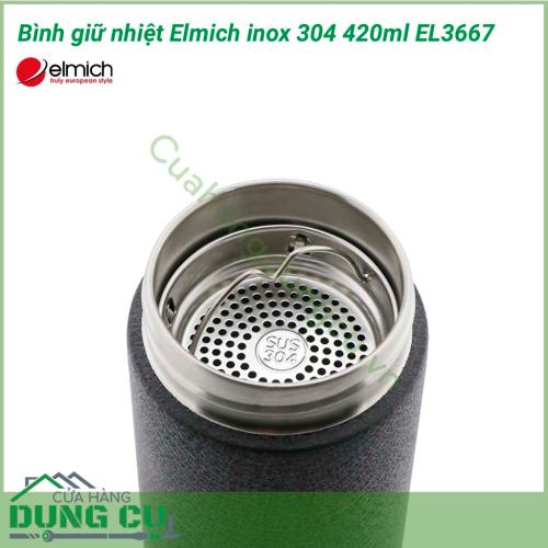 Bình giữ nhiệt Elmich inox 304 420ml EL3667 thiết kế nhỏ gọn, có khả năng giữ được đồ uống nóng/lạnh trong thời gian dài. Bình giữ nhiệt nóng lạnh thích hợp sử dụng cho mục đích cá nhân dự trữ trà, cà phê, nước uống mang theo đi học, đi làm,...