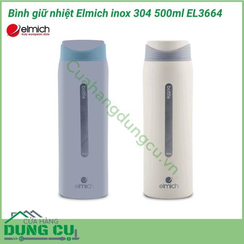 Bình giữ nhiệt Elmich inox 304 500ml EL3664 với lớp trong cùng được làm từ inox 304, tuyệt đối an toàn khi tiếp xúc với thực phẩm, không chứa tạp chất, khó oxy hóa, không phản ứng với thực phẩm.