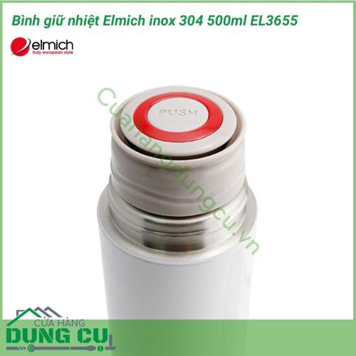 Bình giữ nhiệt Elmich inox 304 500ml EL3655 với công nghệ giữ nhiệt thông minh, giúp giữ nóng đến 8h và giữ lạnh đến 12h. Lưu trữ trọn vẹn hương vị và dinh dưỡng của thực phẩm.