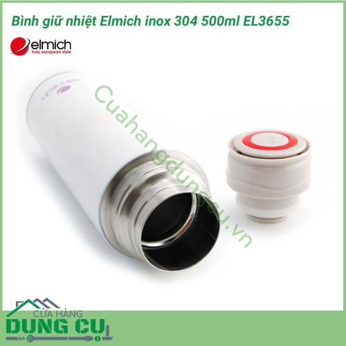 Bình giữ nhiệt Elmich inox 304 500ml EL3655 với công nghệ giữ nhiệt thông minh, giúp giữ nóng đến 8h và giữ lạnh đến 12h. Lưu trữ trọn vẹn hương vị và dinh dưỡng của thực phẩm.