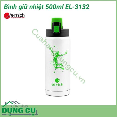 Bình nước giữ nhiệt 500ml EL-3132 có dung tích 500ml thích hợp sử dụng cho một người. Bình EL-3132 được làm bằng chất liệu inox 304 đảm bảo độ bền. Màu sắc bình thiết kế trang nhã, đẹp mắt.