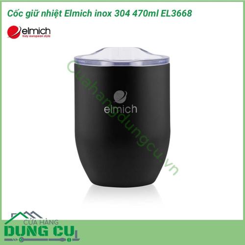 Cốc giữ nhiệt Elmich inox 304 470ml EL3668 được làm từ chất liệu cao cấp, tuyệt đối an toàn với sức khỏe. Thiết kế thông minh: tinh tế và sang trọng, phần miệng rộng tạo cảm giác vừa tay, dễ cầm nắm.