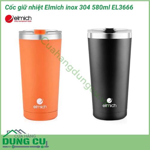 Cốc giữ nhiệt Elmich inox 304 580ml EL3666 được làm bằng inox 304, cao cấp không gây phản ứng hóa học khi tiếp xúc với nhiệt độ cao, giúp bảo vệ sức khỏe người dùng