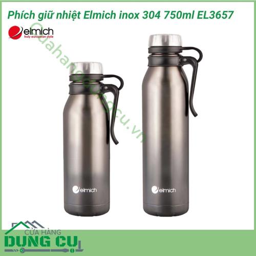 Phích giữ nhiệt Elmich inox 304 750ml EL3657 có thời gian giữ nóng đến 8 tiếng sẽ đảm bảo được chất dinh dưỡng cũng như độ ngon của thực phẩm. Sản phẩm này được làm từ inox SUS 304 bền đẹp, chắc chắn, chống gỉ sét, chống ăn mòn.