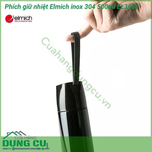 Phích giữ nhiệt Elmich inox 304 500ml EL3658 có màu xanh ngọc và đen bóng đẹp mắt, dung tích 500ml trữ thức uống đủ cho 1 người dùng, nhỏ gọn dễ mang theo ra ngoài. 