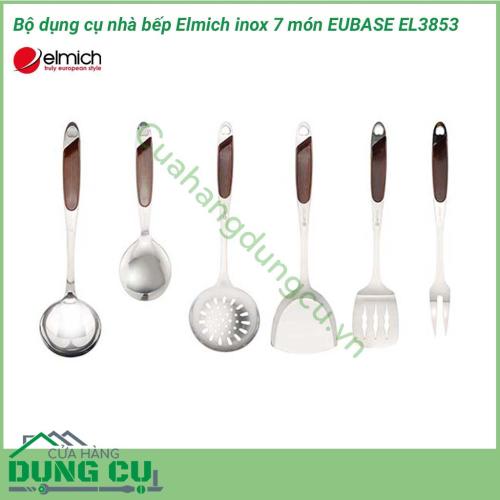 Bộ dụng cụ nhà bếp Elmich inox 7 món EUBASE EL3853 là bộ đồ dùng nhà bếp hỗ trợ rất hiệu quả trong việc tiết kiệm thời gian nấu ăn và giá treo giúp bạn tiết kiệm tối đa được không gian bếp. Sản phẩm được làm từ chất liệu inox cao cấp siêu bền.