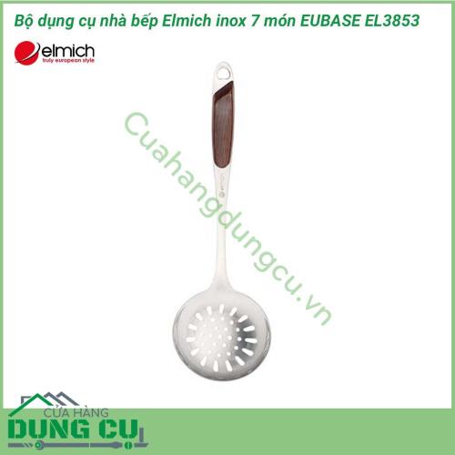 Bộ dụng cụ nhà bếp Elmich inox 7 món EUBASE EL3853 là bộ đồ dùng nhà bếp hỗ trợ rất hiệu quả trong việc tiết kiệm thời gian nấu ăn và giá treo giúp bạn tiết kiệm tối đa được không gian bếp. Sản phẩm được làm từ chất liệu inox cao cấp siêu bền.