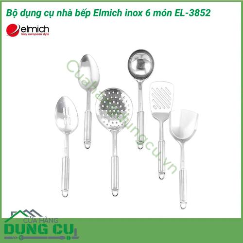 Bộ dụng cụ nhà bếp Elmich inox 6 món EL-3852 là dòng sản phẩm được sử dụng chất liệu vượt trội và đạt tiêu chuẩn chất lượng Châu Âu. Các sản phẩm có thiết kế gọn nhẹ, kiểm dáng đẹp mắt đem lại sự trang nhã và sang trọng cho không gian bếp.