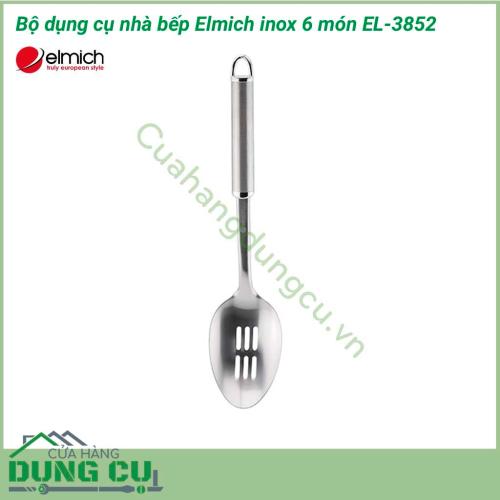 Bộ dụng cụ nhà bếp Elmich inox 6 món EL-3852 là dòng sản phẩm được sử dụng chất liệu vượt trội và đạt tiêu chuẩn chất lượng Châu Âu. Các sản phẩm có thiết kế gọn nhẹ, kiểm dáng đẹp mắt đem lại sự trang nhã và sang trọng cho không gian bếp.