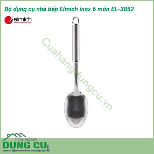 Bộ dụng cụ nhà bếp Elmich inox 6 món EL-3852 là dòng sản phẩm được sử dụng chất liệu vượt trội và đạt tiêu chuẩn chất lượng Châu Âu. Các sản phẩm có thiết kế gọn nhẹ, kiểm dáng đẹp mắt đem lại sự trang nhã và sang trọng cho không gian bếp.