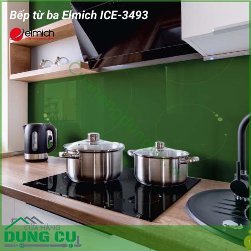 Bếp từ ba Elmich ICE-3493 với thiết kế 3 bếp nấu giúp công việc nấu ăn hằng ngày trở nên nhanh chóng và tiết kiệm được nhiều thời gian và công sức đứng bếp hơn.